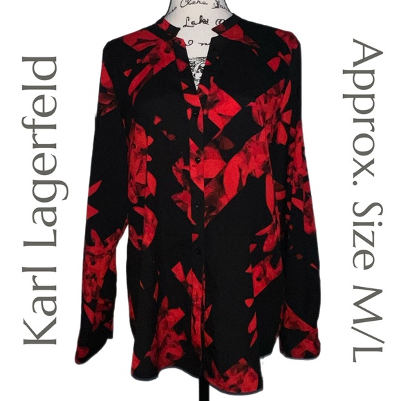 Karl Lagerfeld Abstract Print Blouse - Approx. Size S - Picture 2 of 8